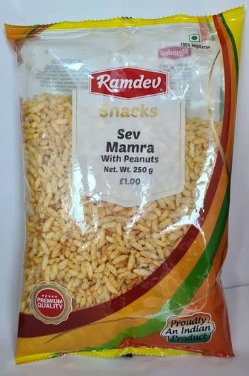 Ramdev Snacks Sev Mamra With Peanuts 250g - Puff Rice Snack Mix