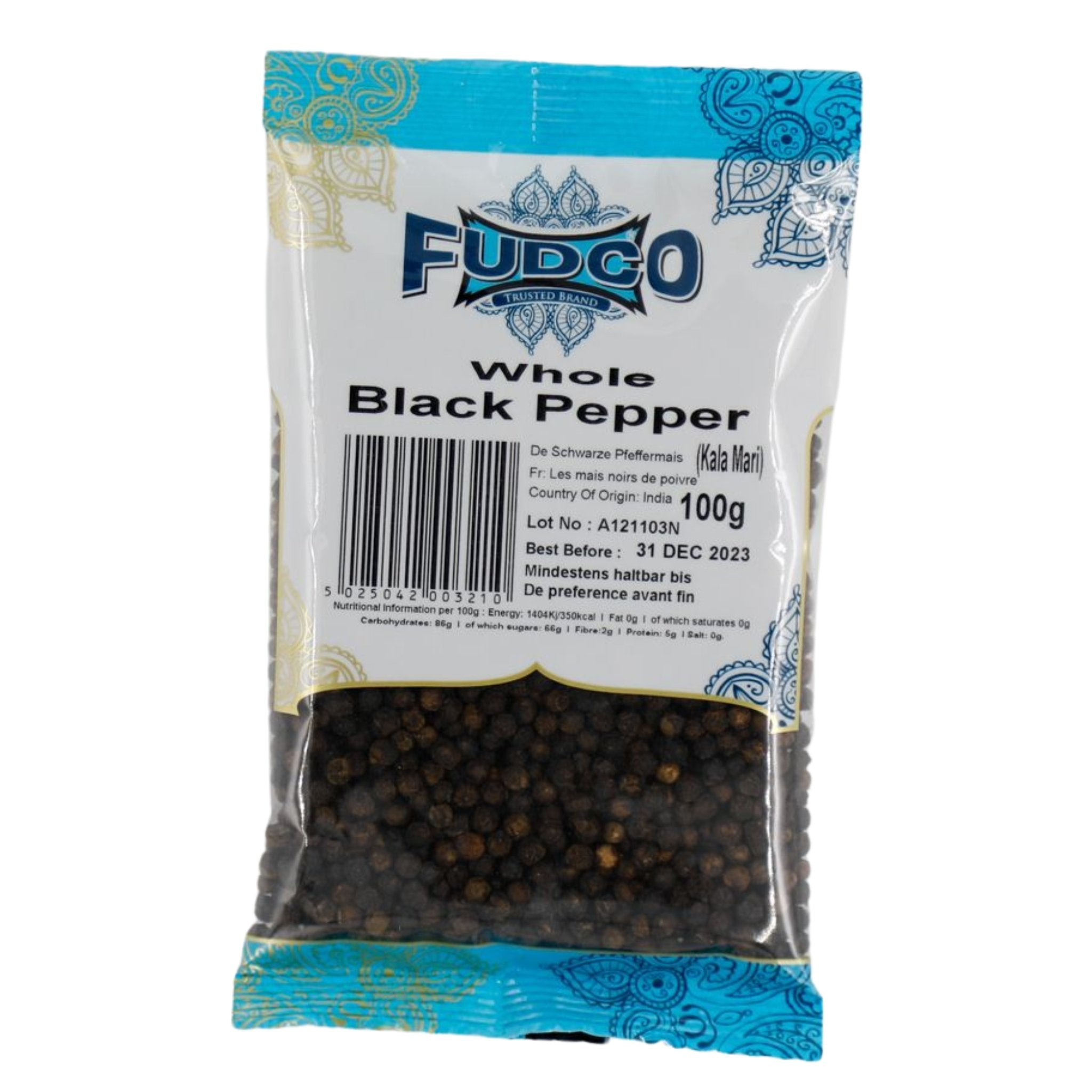Fudco Black Pepper Whole 100g