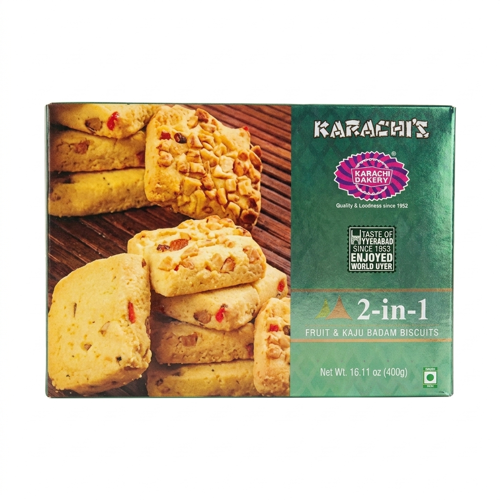 Karachi 2-in-1 (Fruit & Kaju Badam)Biscuits 400g