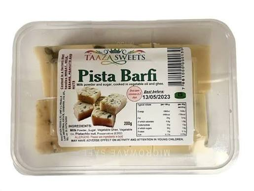 Taaza Sweets Pista Barfi 250g � Creamy nutty delight