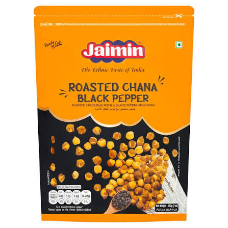 Jaimin Roasted Black Pepper Chana 200g � Traditional Crunchy Desi Snack