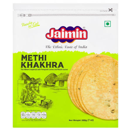 Jaimin Methi Khakhra 200g - Flavoured Roasted Snack