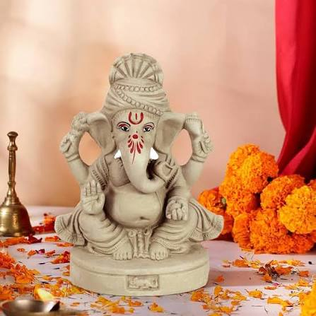 Clay Vinayagar 8 Inch (6901740) - Eco Friendly Idol