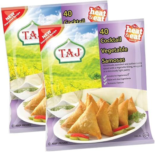 Taj 40 Cocktail Vegetable Samosa - Golden & Delicious Snack Bites