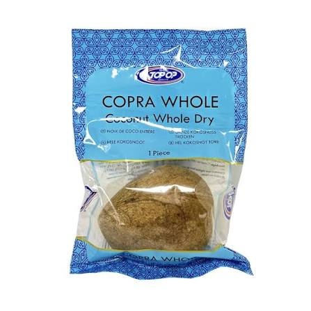 Top Op Copra Whole Coconut Dry (1Pcs) - Natural Dried Kernel