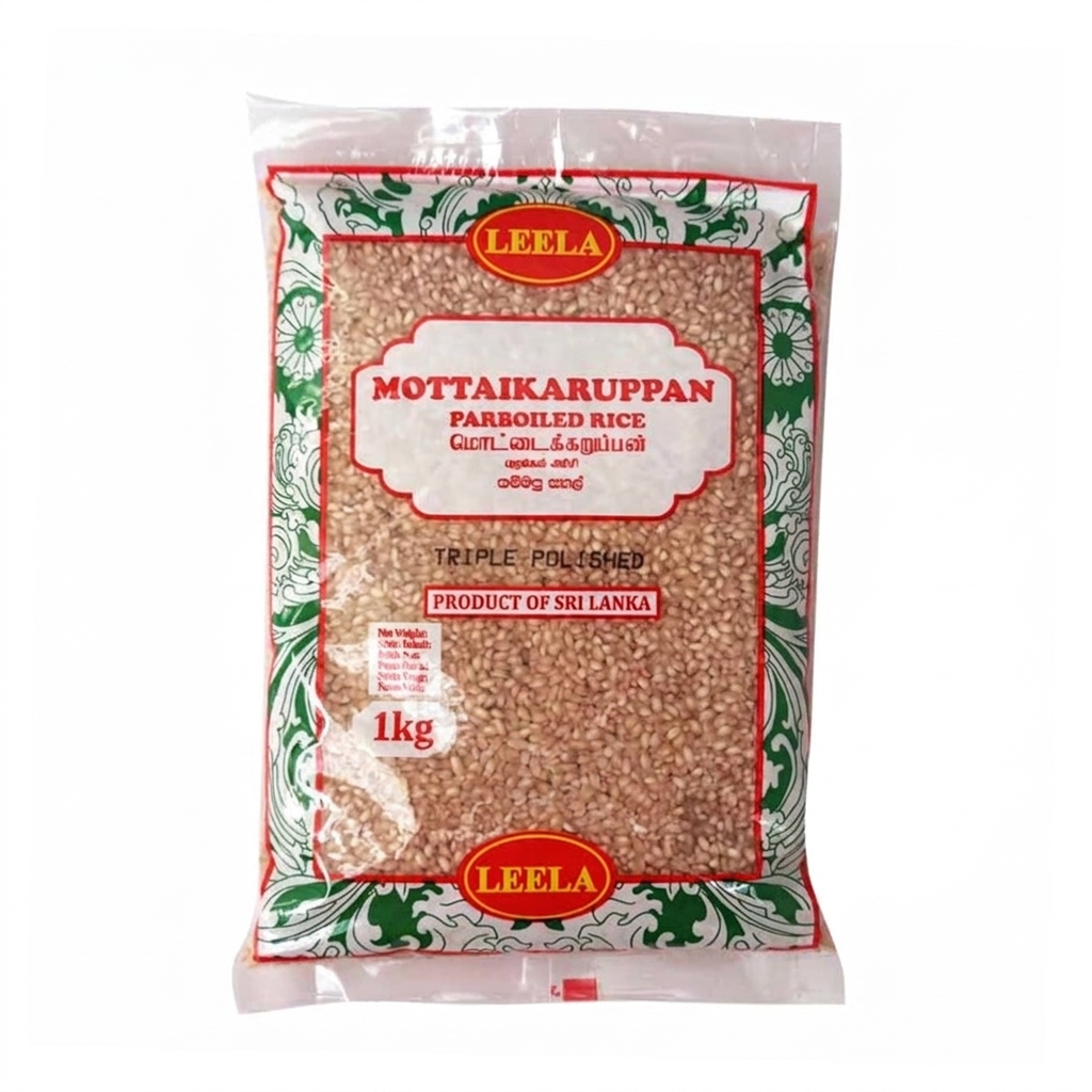 Leela Mottaikaruppan Parboiled Rice (Triple Polished) 1kg � Firm Cooking Rice