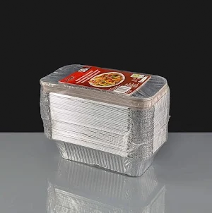 Aluminium No.6a Foil Containers With Lids 6pcs (RPF07)