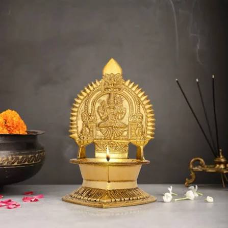 Amman Vilakku (6.5 Inch) - Traditional Brass Lamp