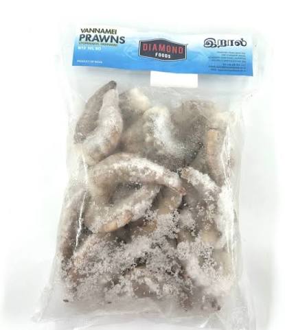 Diamond Vannamei Prawn 8/12 HL/SO 1kg - Premium Frozen Prawns
