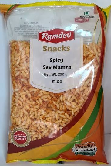 Ramdev Snacks Spicy Sev Mamra 300g - Hot Puff Rice Blend