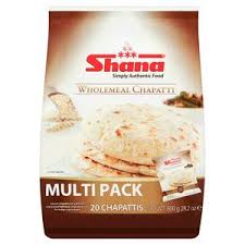 Shana Wholemeal Chapatti 20 Pieces(Pack of 2) 800g