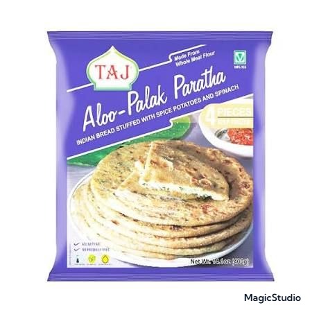 Taj Aloo Palak Paratha 400g (4Pcs) � Soft, Crispy & Ready-to-Heat