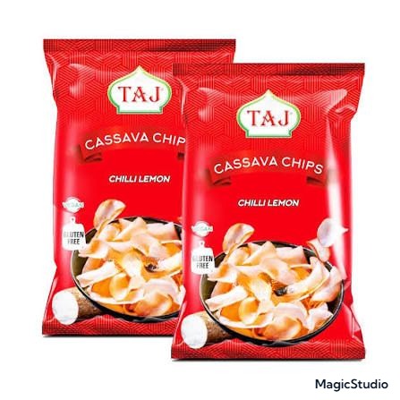Taj Cassava Chips Chilli Lemon 200g (Pack of 2)