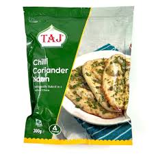 Taj Chilli Coriander Naan 300g (Pack of 2) (4pcs)