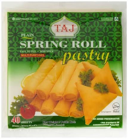 Taj Plain Spring Roll Pastry 8' 600g - Thin Frozen Pastry Sheets
