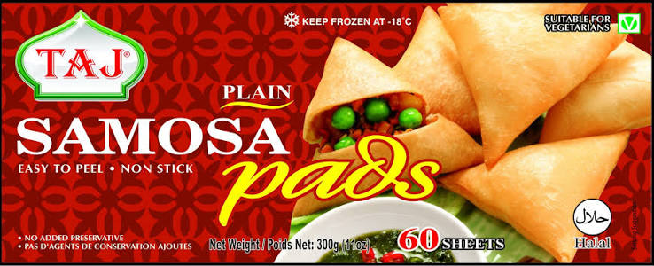 Taj Samosa Pads 60 sheets - Wrappers for Crispy Homemade Samosas