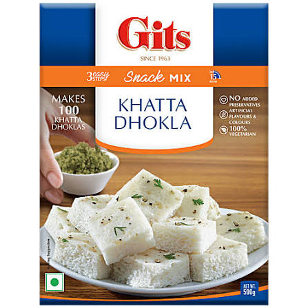 Gits Khatta Dhokla Mix 500g (Pack of 2) � Tangy & Soft Gujarati Snack