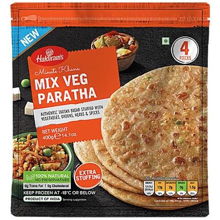 Haldiram's Mix Veg Paratha 400g - Assorted Vegetable Filling
