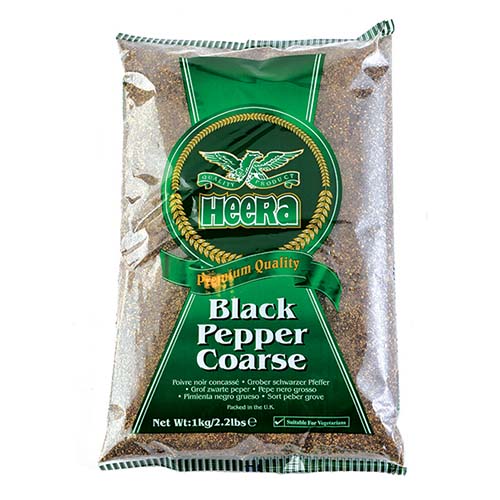 Heera Black Pepper Coarse 1kg - Strong Cracked Spice