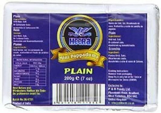 Heera Mini Papadums Plain 200g - Spicy Crunch Treat