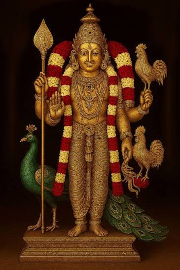 Hindu God Lord Murugar Photo Frame (25�20.5cm) - Powerful Protective Image