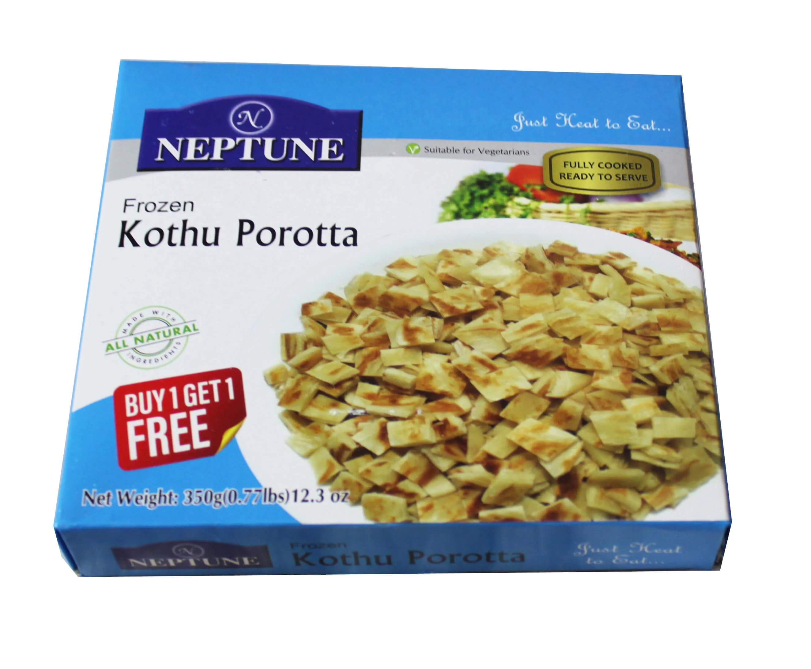 Neptune Frozen Kothu Porotta 350g (Buy 1 Get 1 Free)