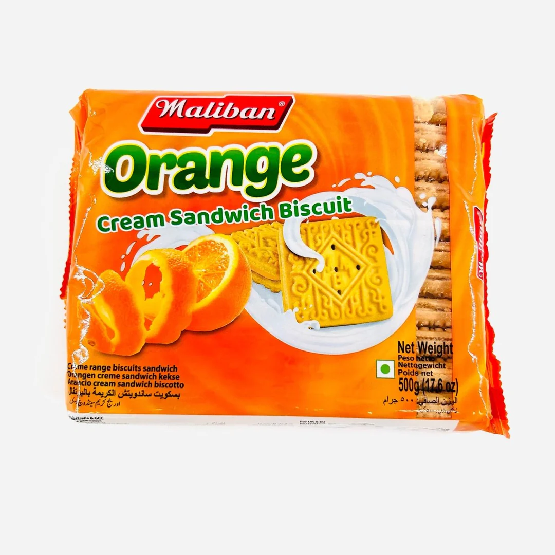 Maliban Orange Cream Sandwich Biscuit 500g � Family Citrus Treat