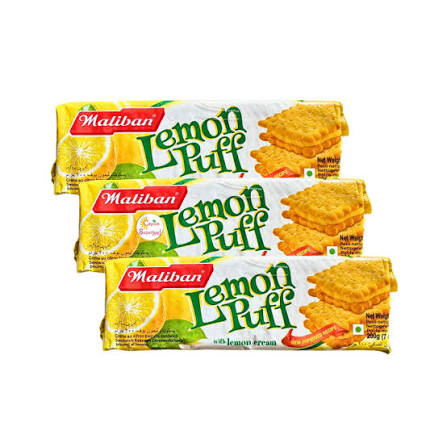Maliban Lemon Puff Biscuits 200g (Pack of 3)