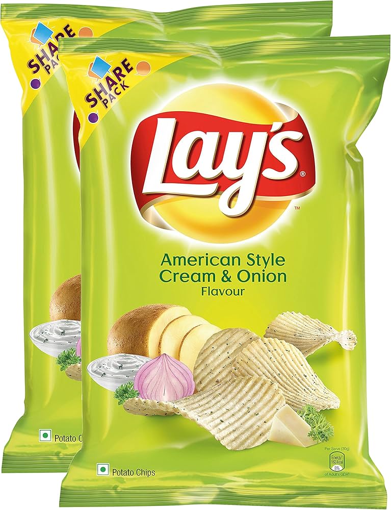 Lays Cream and Onion (Pack of 2) 58gm