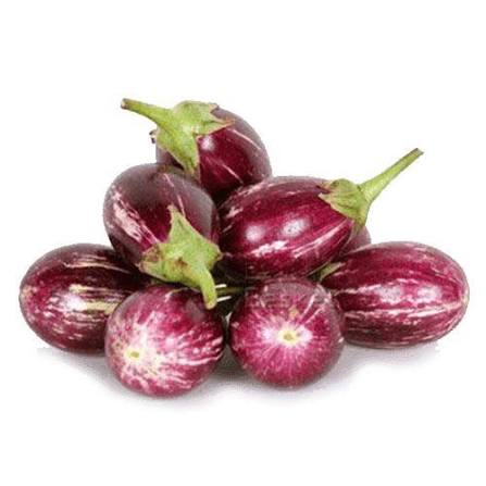 Line Aubergine (Kathirikkai) 550g (Approx) - Purple Small Brinjal
