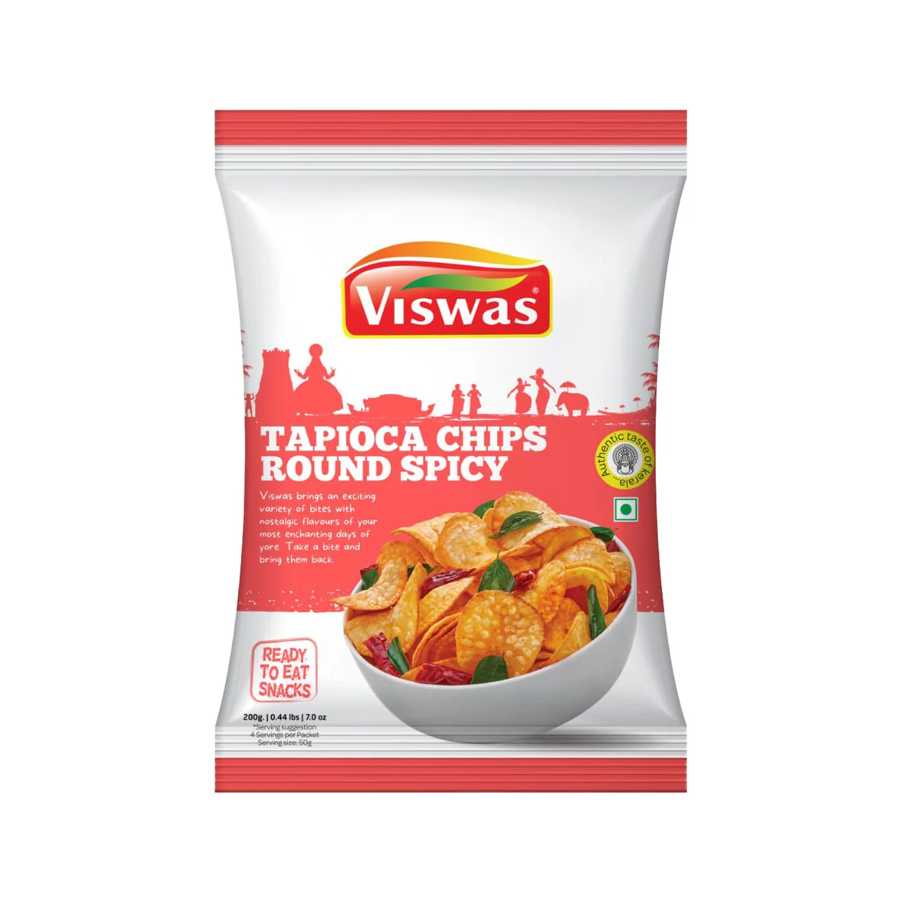 VISWAS SPICY TAPIOCA CHIPS ROUND 150G