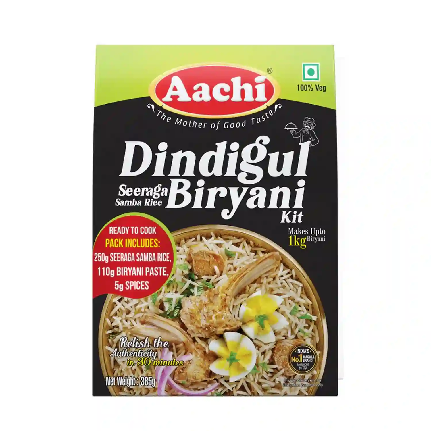 Aachi Dindigul Seeraga Samba Rice Biryani Kit 365gm