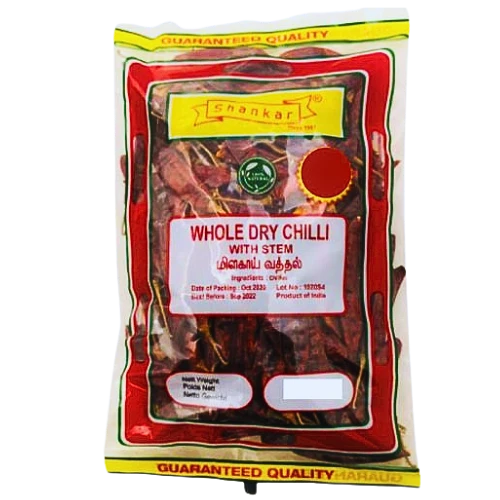 SHANKAR WHOLE DRY RED CHILLI WITH STEM 1KG