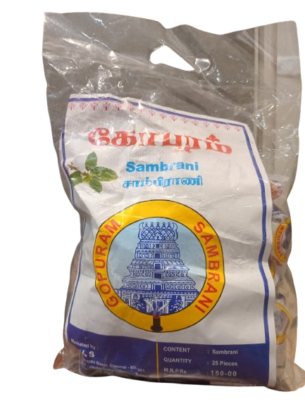 GOPURAM HERBAL CUP SAMBRANI POUCH (25 PCS)