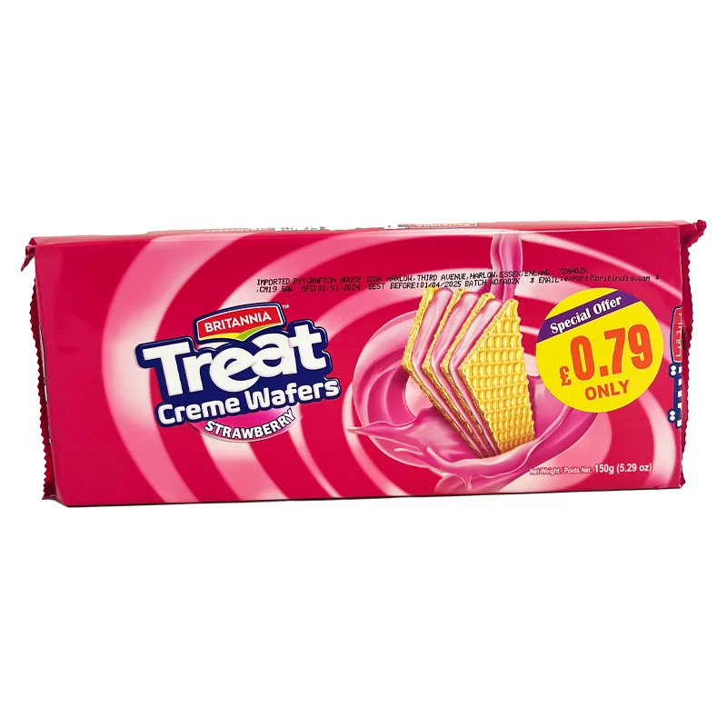 BRITANNIA TREAT WAFERS BISCUITS 150G - STRAWBERRY