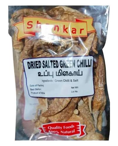 SHANKAR DRIED SALTED GREEN (CURD) CHILLI 100G