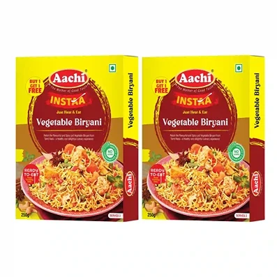 Aachi Vegetable Biryani - Ready to Eat 250gm(Buy 1 Get 1 Free)