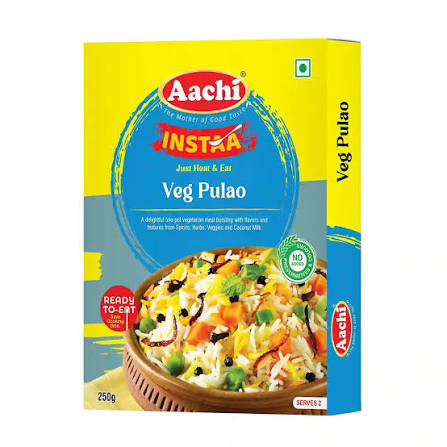 Aachi Vegetable Pulao - Ready to Eat 250gm(Buy 1 Get 1 Free)