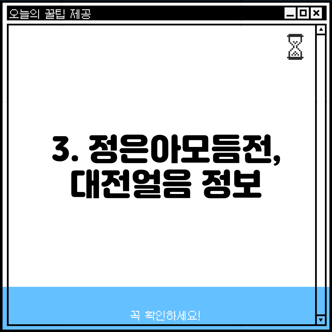 3. 정은아모듬전,대전얼음 정보