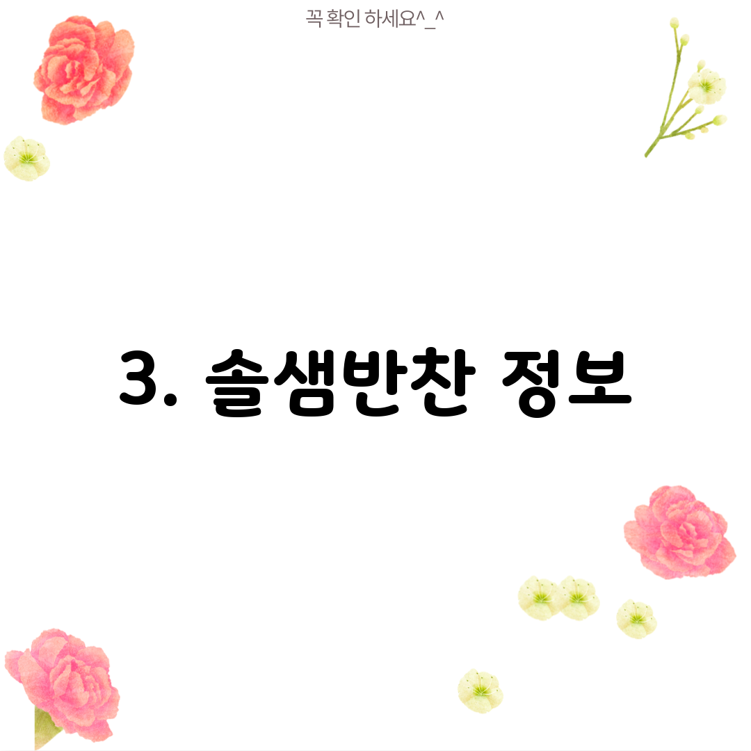 3. 솔샘반찬 정보