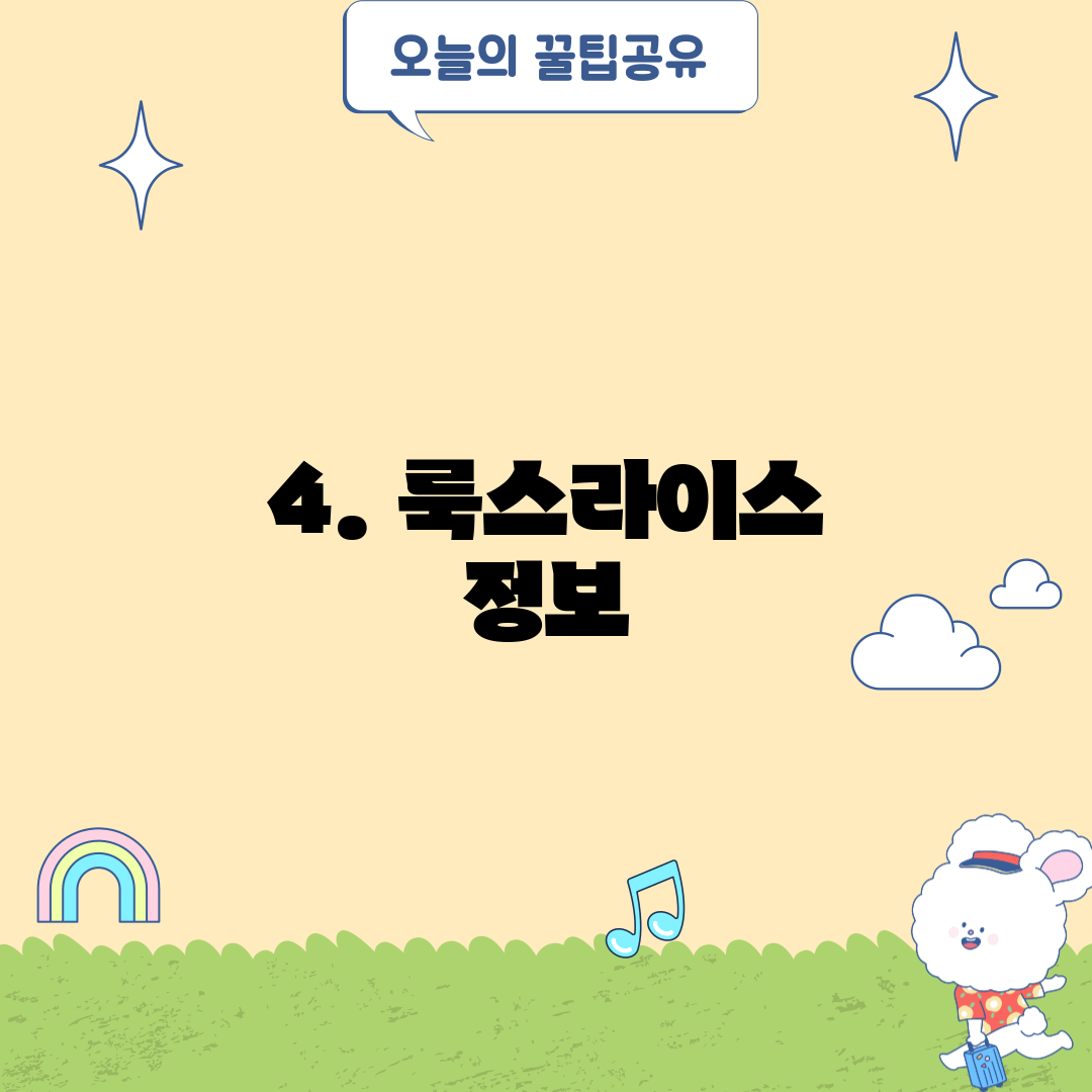 4. 룩스라이스 정보
