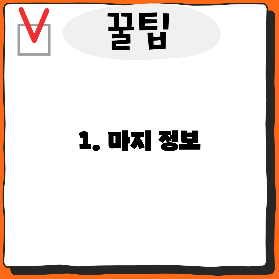 1. 마지 정보