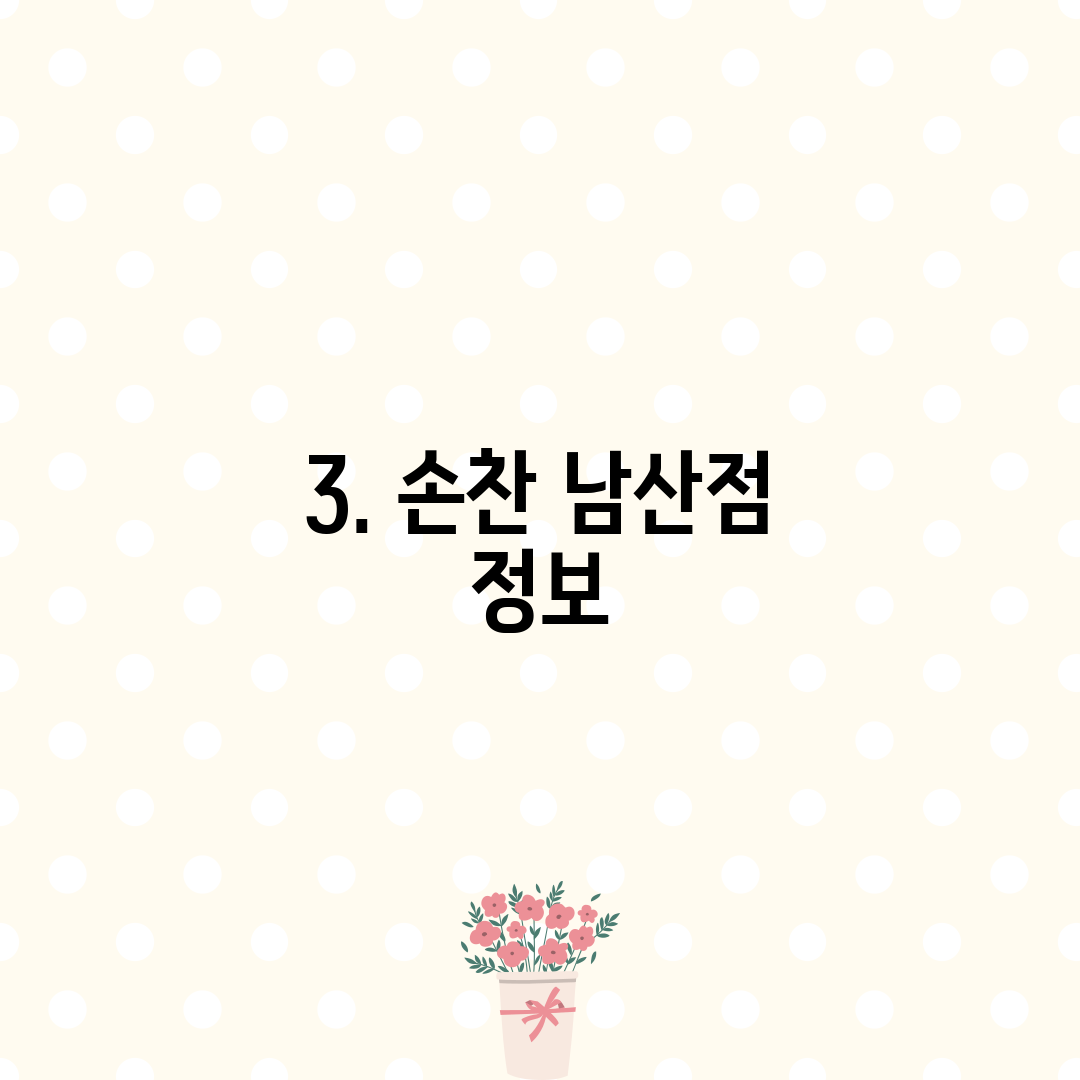 3. 손찬 남산점 정보