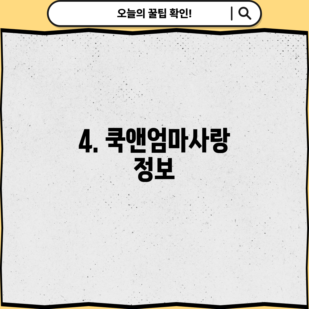 4. 쿡앤엄마사랑 정보