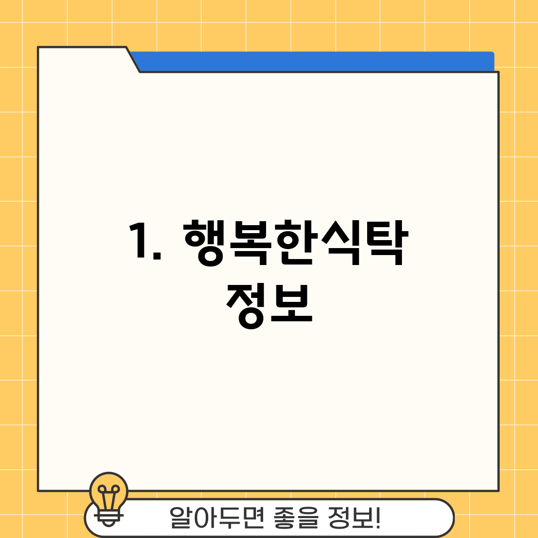 1. 행복한식탁 정보