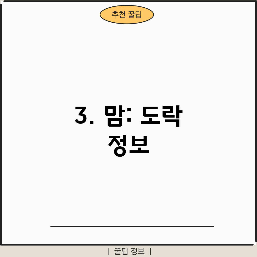 3. 맘: 도락 정보