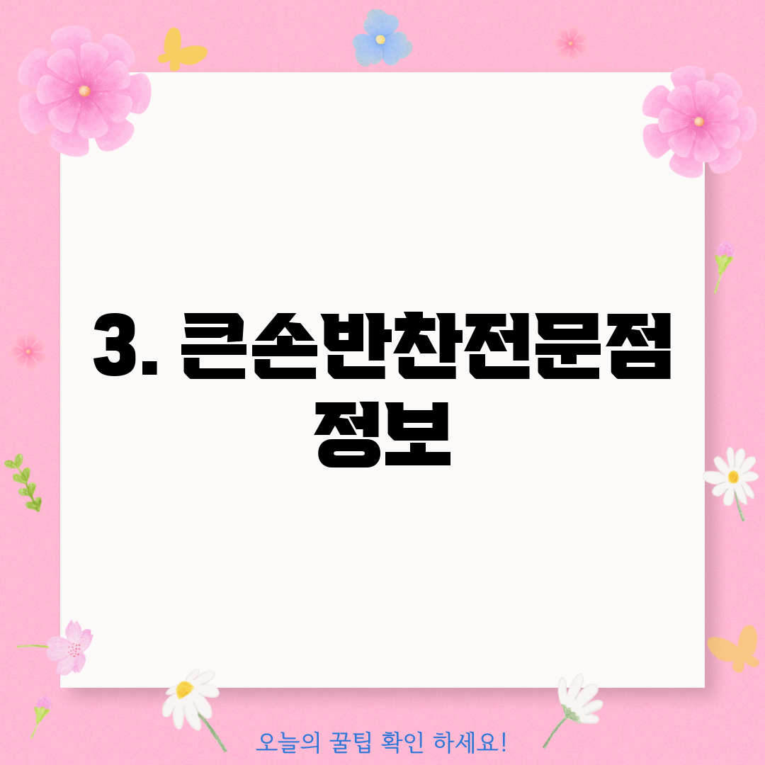 3. 큰손반찬전문점 정보