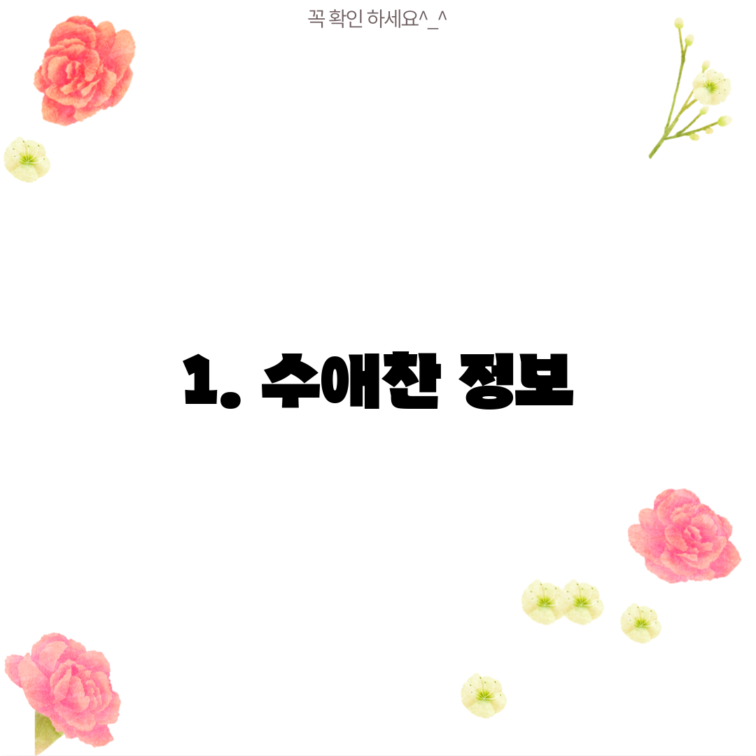 1. 수애찬 정보