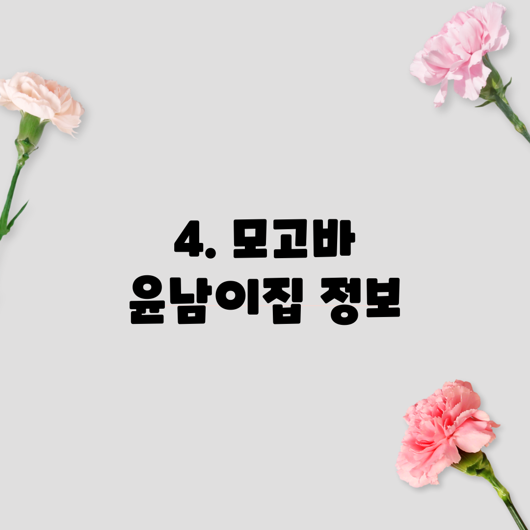 4. 모고바 윤남이집 정보