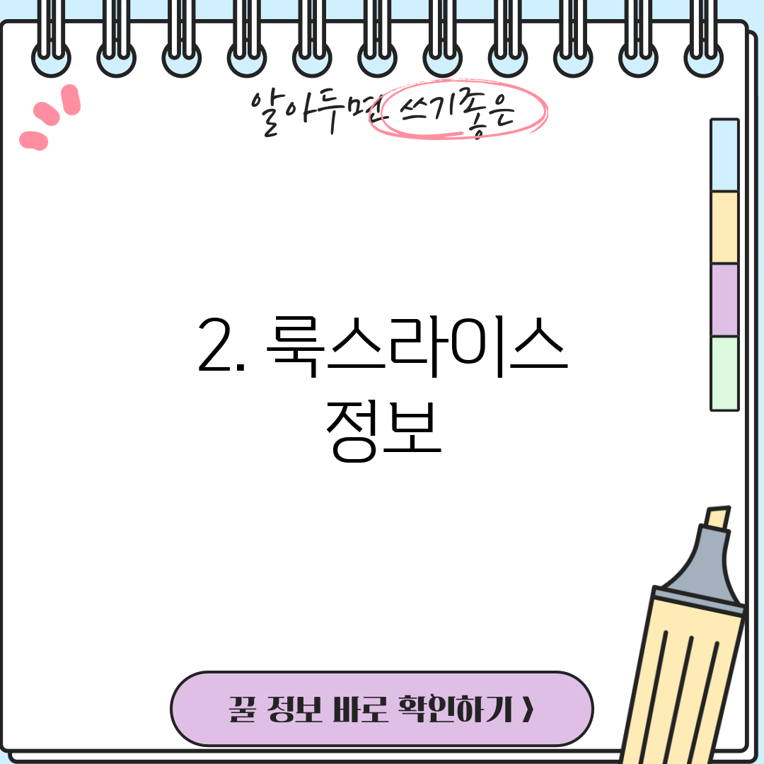 2. 룩스라이스 정보